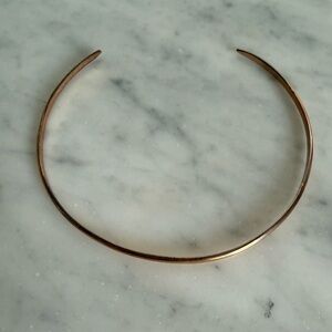 Elegant minimalist copper  gold choker collar necklace bought off Revolve